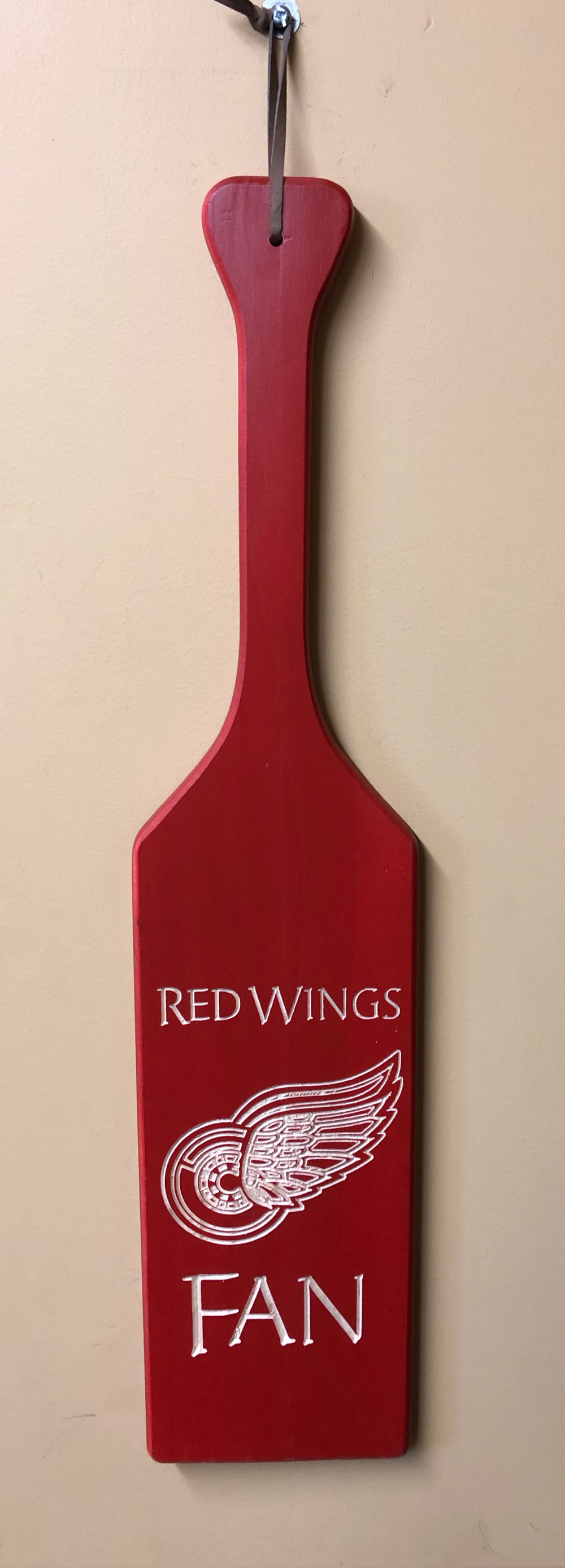 Red Wings Fan - Wooden Paddle - Red PDL1027