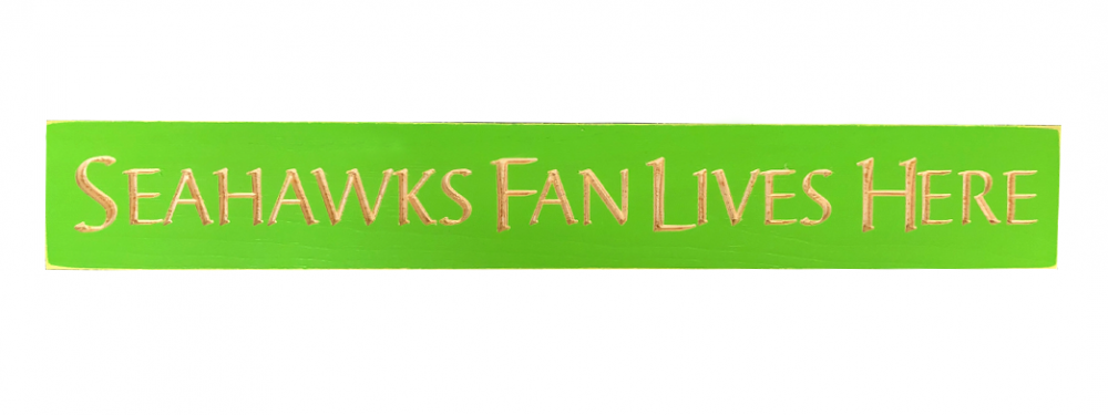 Seahawks Fan Lives Here - 2' Wooden Sign - Black - WS9263BL